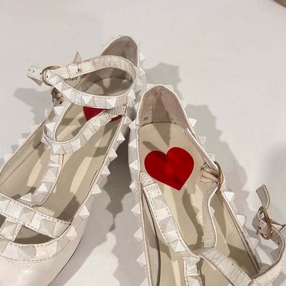 Rockstud Noir T-Strap Caged Ballerina Flats EU 38 - Picture 4 of 5